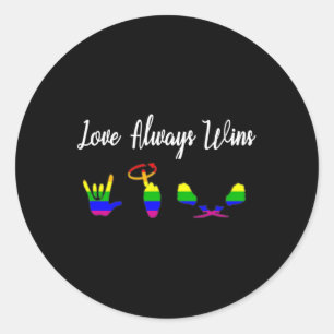 Pegatina Redonda Siempre Gana Conciencia Sobre El Orgullo Gay Lgbt