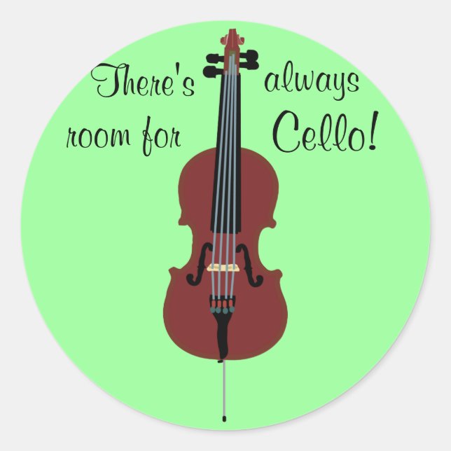Pegatina Redonda ¡Siempre hay sitio para Cello! (Anverso)