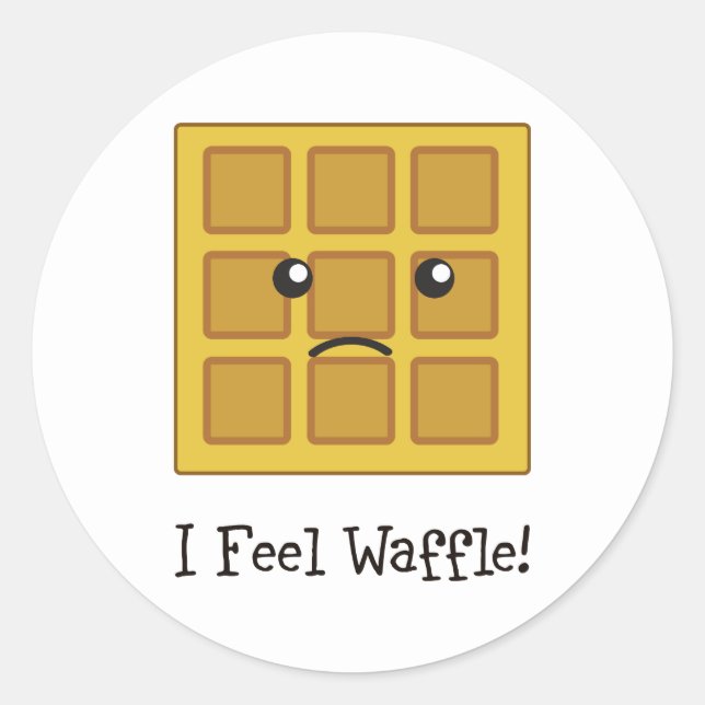 Pegatina Redonda ¡Siento Waffle! (Anverso)