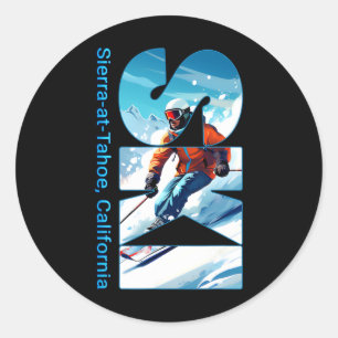 Pegatina Redonda Sierra-at-tahoe Guay Ski Outdoor S