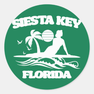 Pegatina Redonda Siesta Key Florida