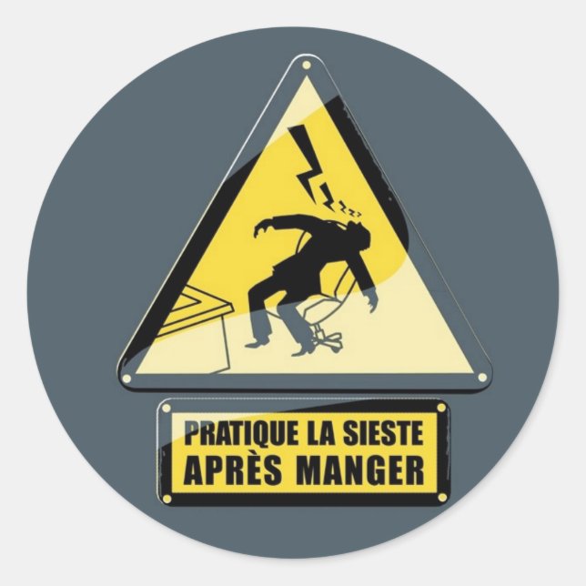 Pegatina Redonda Sieste (Anverso)