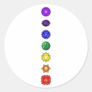 Pegatina Redonda Siete chakras verticales