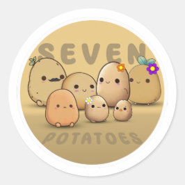 Pegatina Redonda Siete papas