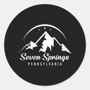 Pegatina Redonda Siete Springs Pennsylvania Ski Resort Snowb