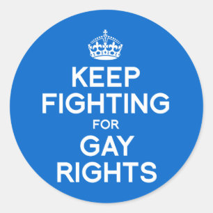 PEGATINA REDONDA SIGAN LUCHANDO POR LOS DERECHOS DE LOS GAY