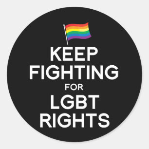 PEGATINA REDONDA SIGAN LUCHANDO POR LOS DERECHOS LGBT