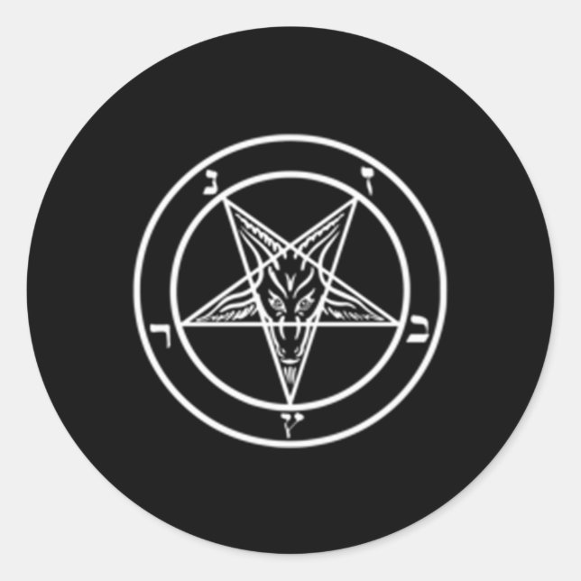 Pegatina Redonda Sigil De Baphomet (Anverso)