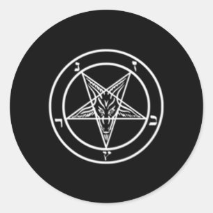 Pegatina Redonda Sigil De Baphomet