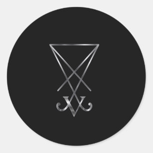 Pegatina Redonda Sigil del símbolo de Lucifer- A del satanism