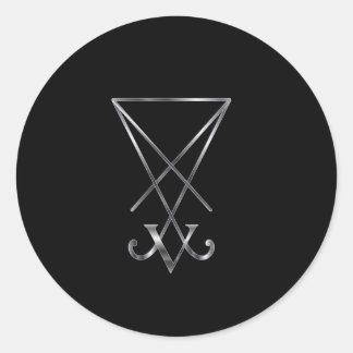 Pegatina Redonda Sigilia de Lucifer - Un símbolo de satanismo