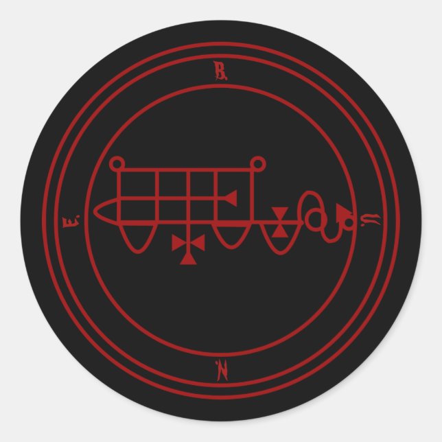 Pegatina Redonda Sigilia gótica de Bune (Bim) (Anverso)