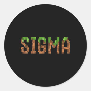 Pegatina Redonda Sigma - Arte de píxeles de videojuegos retro para 