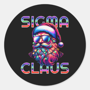 Pegatina Redonda Sigma Claus divertido Santa Navidad Meme Adolescen
