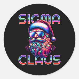 Pegatina Redonda Sigma Claus Gracioso Santa Navidades Meme Adolesce