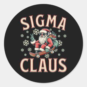 Pegatina Redonda Sigma Claus Gracioso Santa Navidades Meme Adolesce