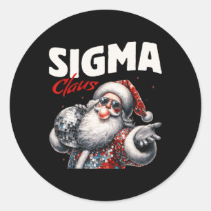 Pegatina Redonda Sigma Claus Guay Santa Funny Navidades Meme B