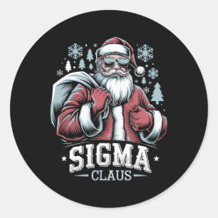 Pegatina Redonda Sigma Claus Guay Santa Funny Navidades Rizz Rizzle