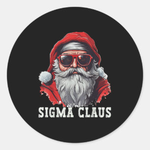 Pegatina Redonda Sigma Claus Santa Divertida Navidad Rizz Meme Xmas