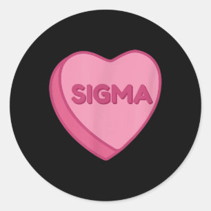 Pegatina Redonda Sigma Gen Alpha Día de San Valentín Shirt Rizzler 