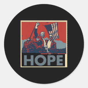 Pegatina Redonda Significa Esperanza Para Estados Unidos. Haremos l