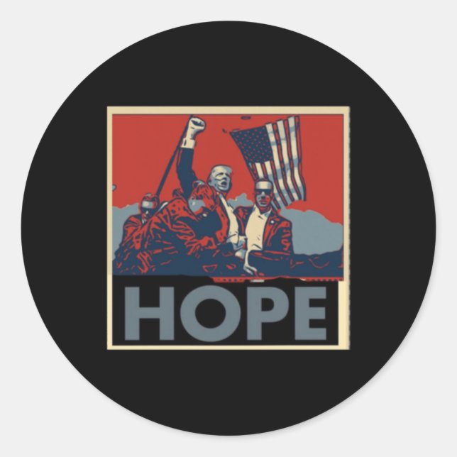 Pegatina Redonda Significa Esperanza Para Estados Unidos. Haremos l (Anverso)