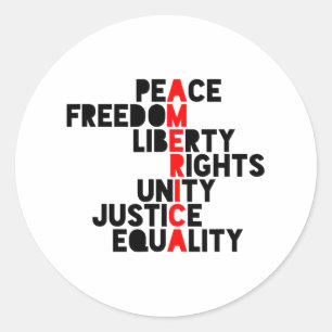 Pegatina Redonda Significado anti-triunfo de Estados Unidos1