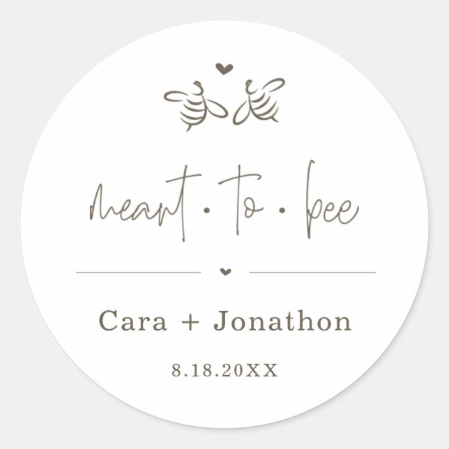 Pegatina Redonda Significado para abejar el favor de la miel / Pega (Anverso)