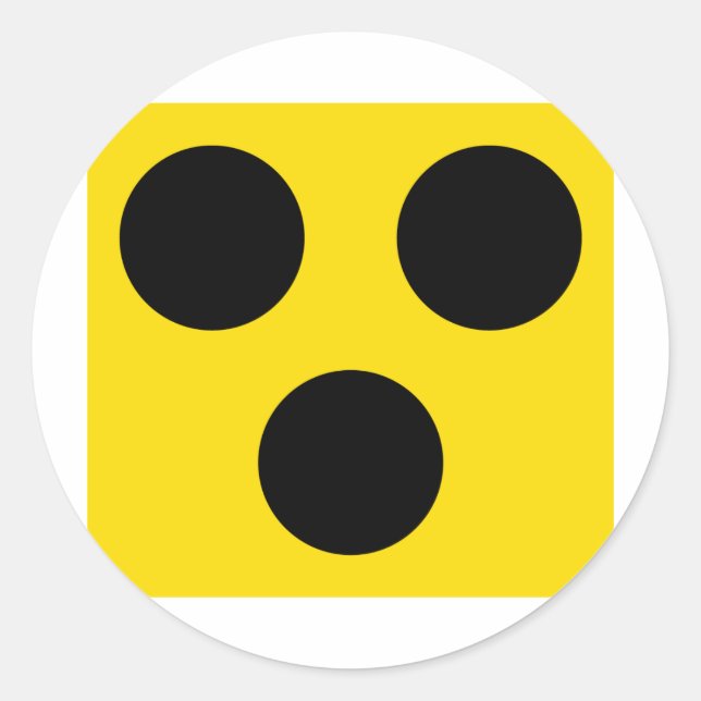 Pegatina Redonda signo ciego (Anverso)