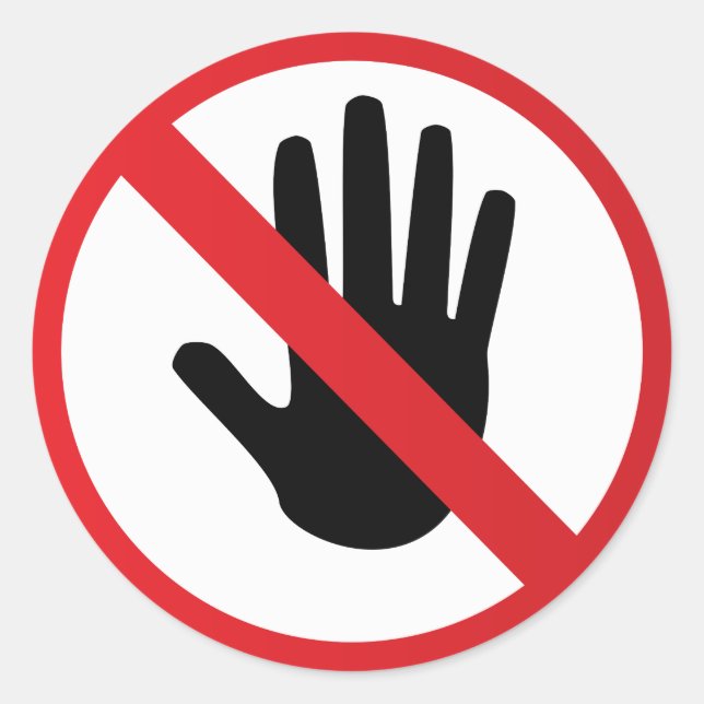 Pegatina Redonda Signo de advertencia (Anverso)