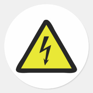 Pegatina Redonda signo de advertencia de flash eléctrico