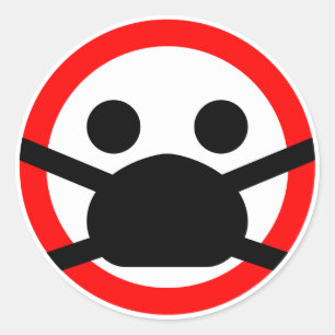 Pegatina Redonda signo de advertencia de máscara de protección 😷