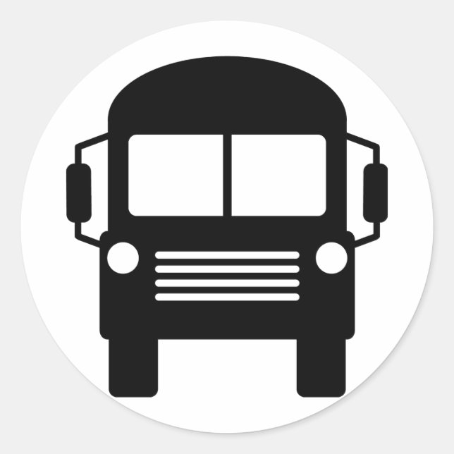 Pegatina Redonda signo de bus escolar (Anverso)
