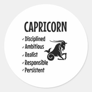 Pegatina Redonda Signo de Capricornio