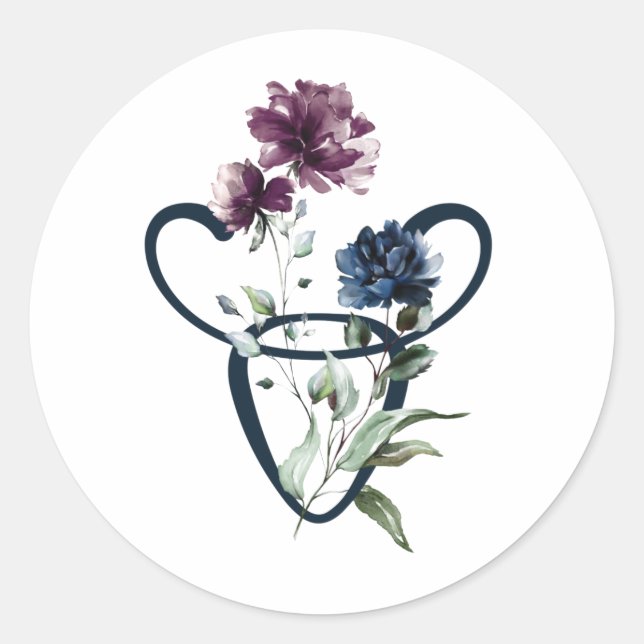 Pegatina Redonda Signo de estrella zodiaca de Taurus (Anverso)