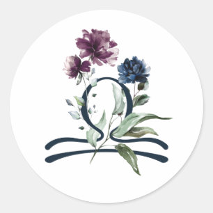 Pegatina Redonda Signo de estrella zodiaca libra