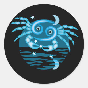 Pegatina Redonda Signo de estrella zodiaca - Símbolo de cáncer