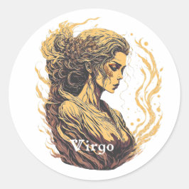 Pegatina Redonda Signo de horóscopo Virgo