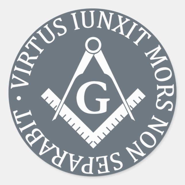 Pegatina Redonda Signo de masonería (Anverso)