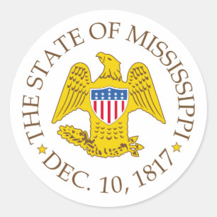 Pegatina Redonda Signo de Mississippi
