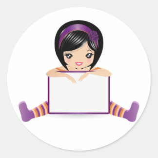 Pegatina Redonda signo de muñecas lleno