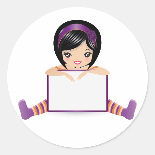 Pegatina Redonda signo de muñecas lleno (Anverso)