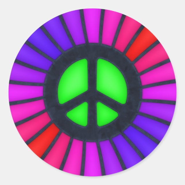 Pegatina Redonda Signo de paz (Anverso)