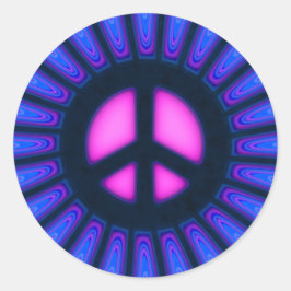 Pegatina Redonda Signo de paz