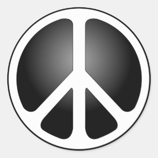 Pegatina Redonda Signo de paz