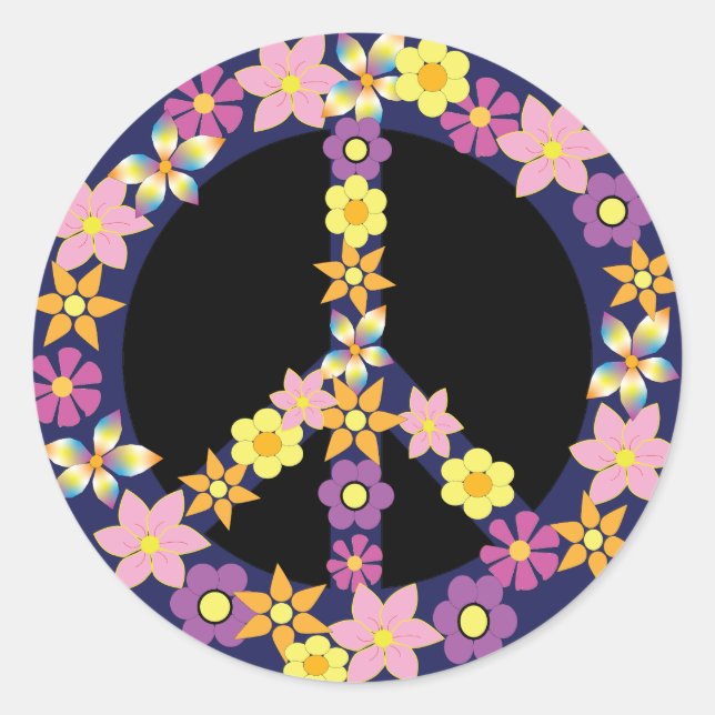 Pegatina Redonda Signo de paz (Anverso)