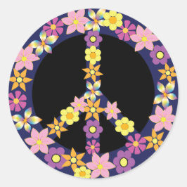 Pegatina Redonda Signo de paz