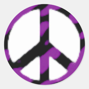 Pegatina Redonda signo de paz-cebra
