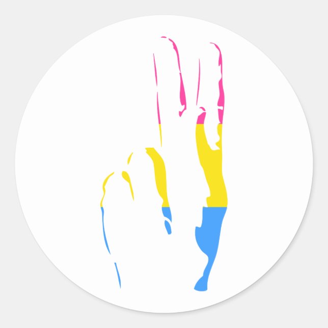 Pegatina Redonda signo de paz del orgullo del panes (Anverso)