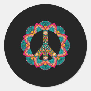 Pegatina Redonda Signo de paz Geometría Símbolo de paz para